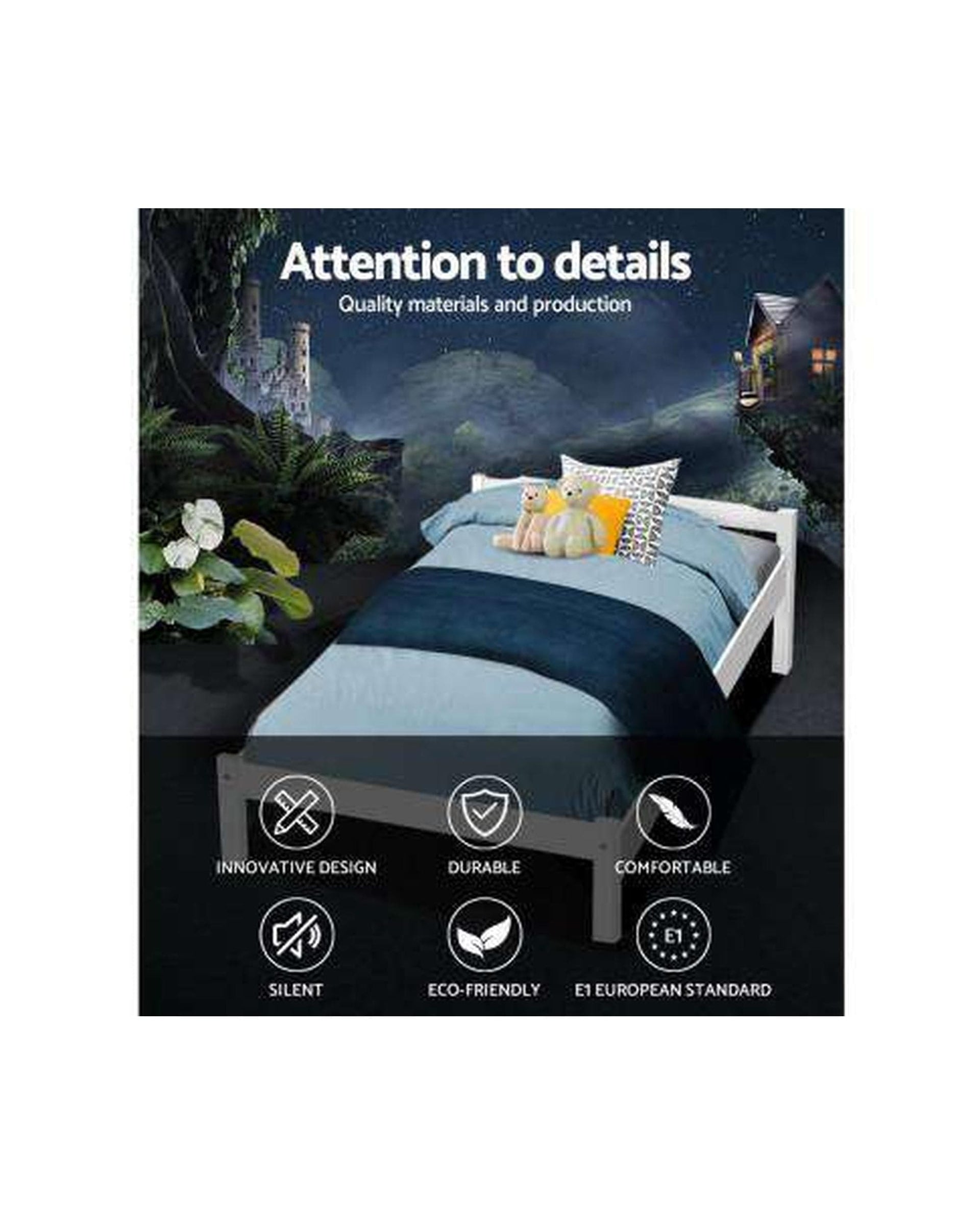 Artiss Bedframe King Single Size Wooden Bed Frame Mattress Base Timber Platform White