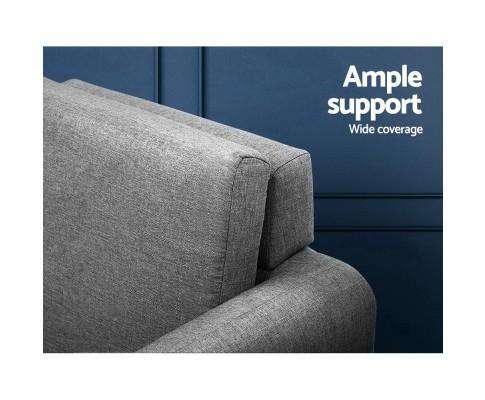 Artiss Accent Chair Lounge Chair Armchair with Ottoman Tub Accent Sofa Linen Fabric Grey