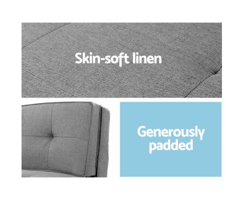 Artiss Portable Mattress Lounge Sofa Bed Floor Couch Chaise Chair Recliner Futon Folding Grey