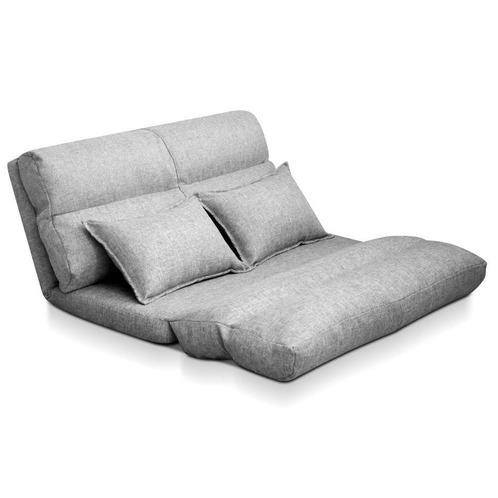 Artiss Sofa Lounge Sofa Bed Floor Recliner Chaise Folding Linen Farbric