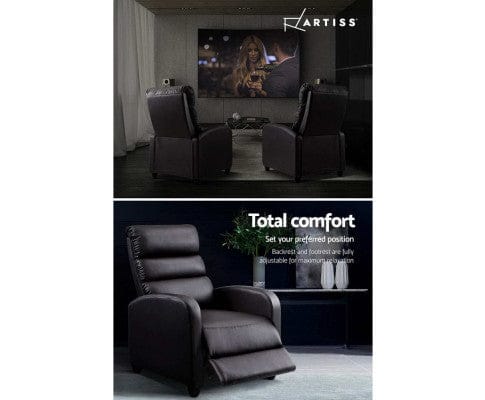 Artiss Massage Chair Luxury Recliner Chair Chairs Lounge Armchair Sofa Leather Cover Brown