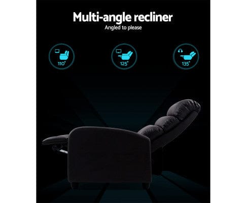 Artiss Massage Chair Luxury Recliner Chair Chairs Lounge Armchair Sofa Leather Cover Brown