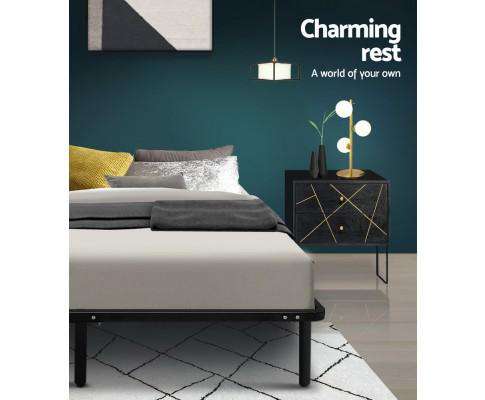 Artiss Base Metal Bed Base - Black