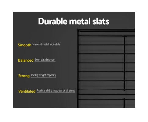 Artiss Base Metal Bed Frame Double Size Platform Foundation Mattress Base SOL Black