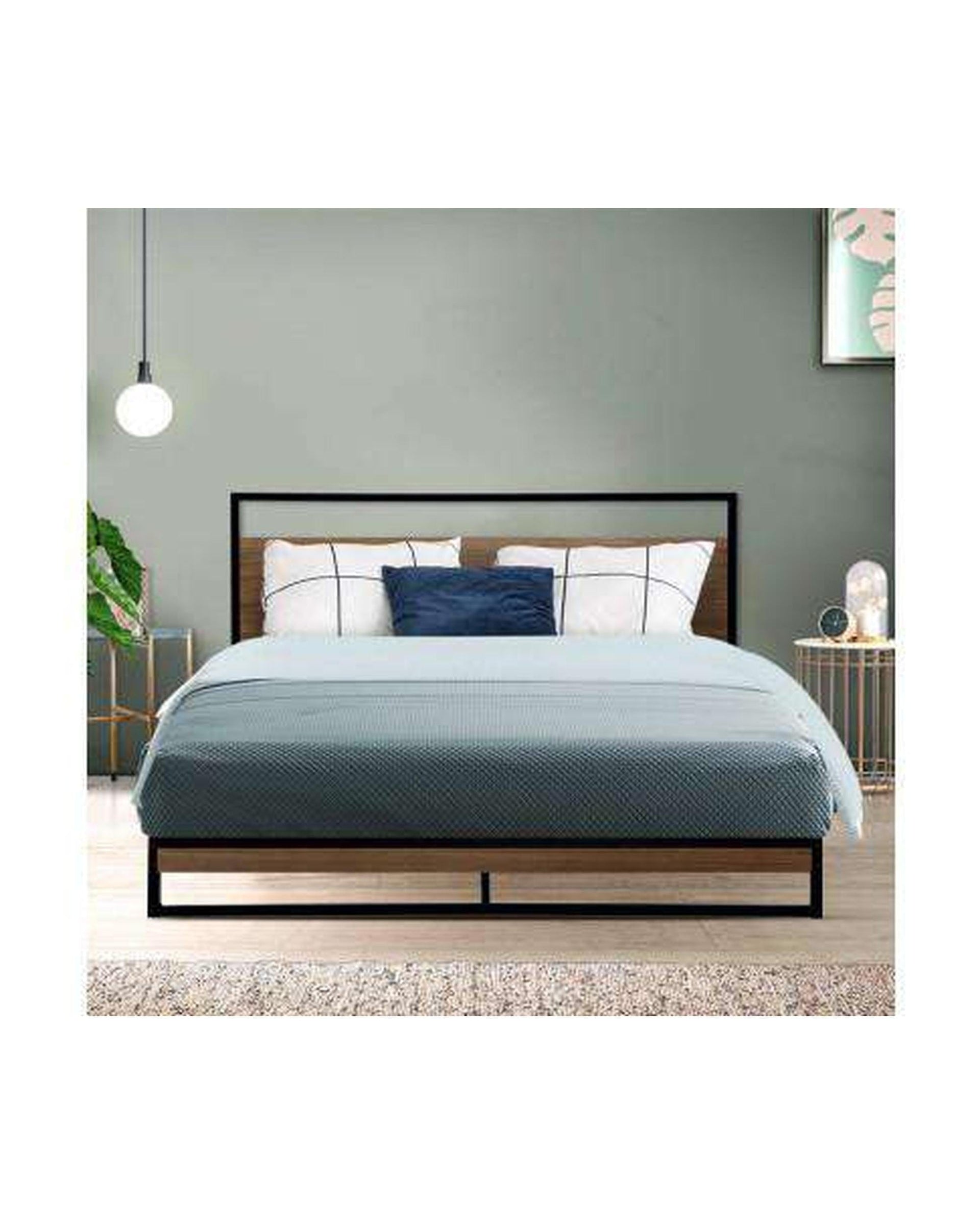 Artiss Bedframe Metal Bed Frame Mattress Base Platform Foundation Black Dane