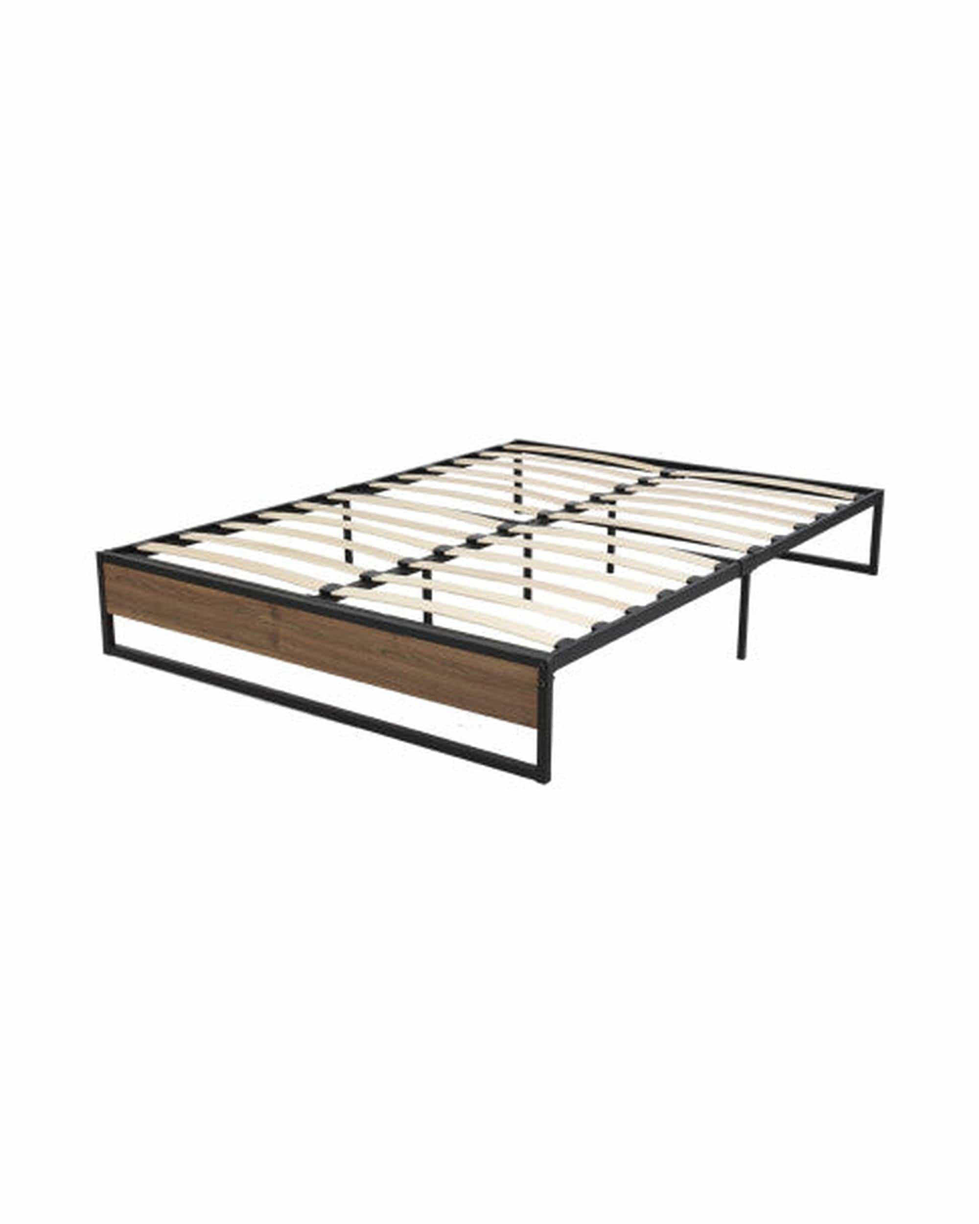 Artiss Base Metal Bed Frame Mattress Base Platform Foundation Wooden Black OSLO