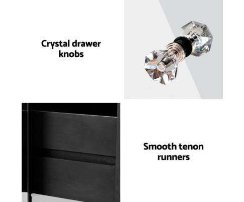 Artiss Bedside Table Mirrored Furniture Bedside Table Chest Drawers Gloss Nightstand