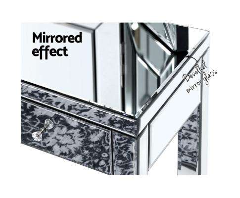 Artiss Bedside Table Mirrored Furniture Dressing Console Hallway Hall Table Sidebaord Drawers