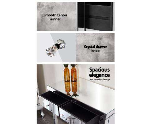 Artiss Bedside Table Mirrored Furniture Dressing Console Hallway Hall Table Sidebaord Drawers