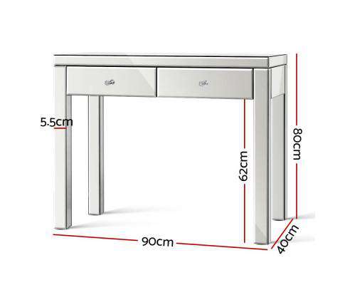 Artiss Bedside Table Mirrored Furniture Dressing Console Hallway Hall Table Sidebaord Drawers