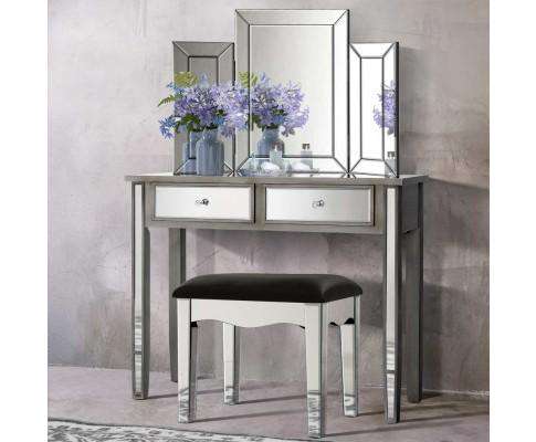 Artiss Dressing Table Mirrored Furniture Dressing Table Dresser Mirror Stool Chest of Drawers