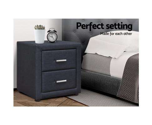 Artiss Bedside Table Moda Bedside table - Charcoal