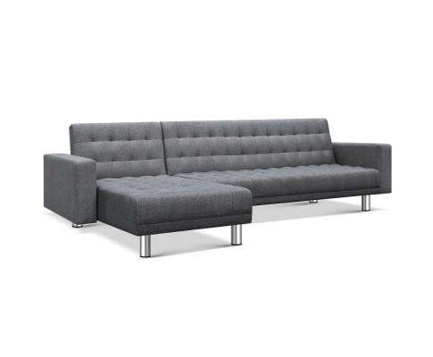 Artiss Sofa Modular Fabric Sofa Bed - Grey