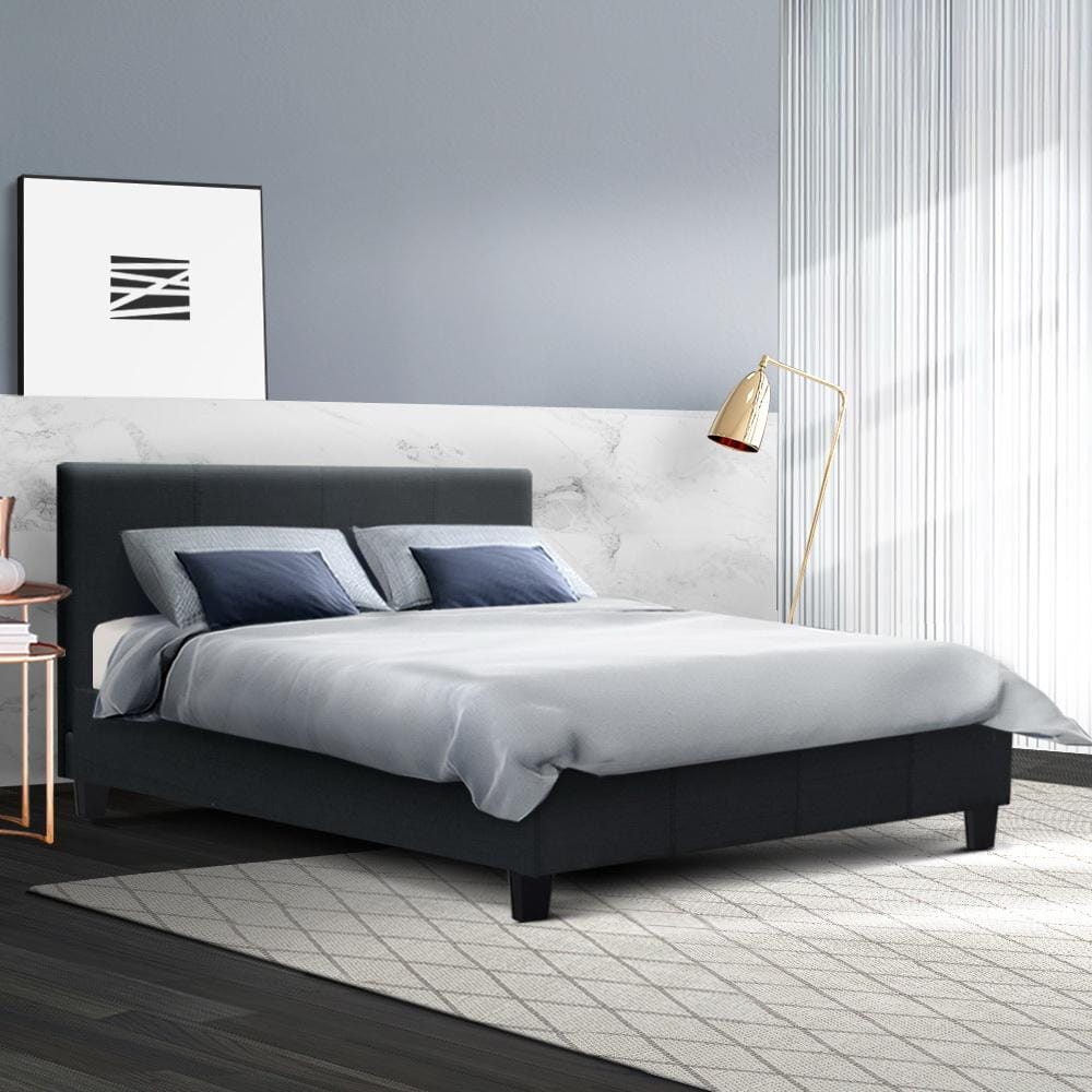 Artiss Bedframe Neo Bed Frame Fabric - Charcoal Double