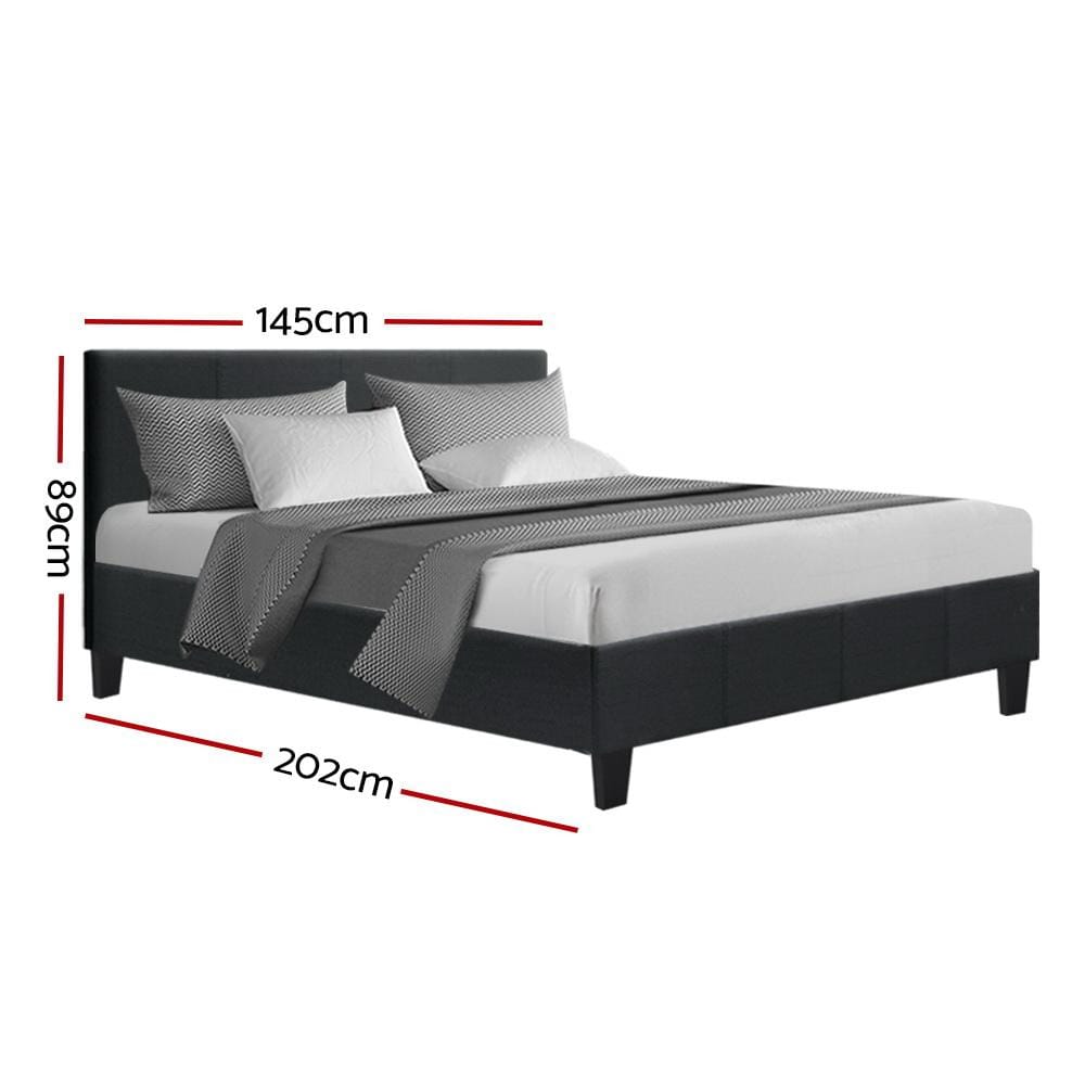 Artiss Bedframe Neo Bed Frame Fabric - Charcoal Double