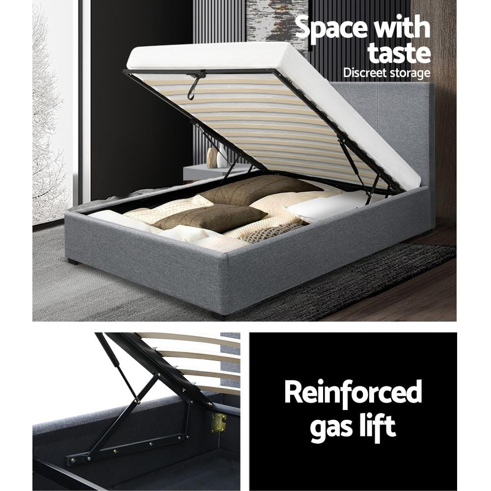 Artiss Bedframe Nino Bed Frame Fabric - Grey King Single