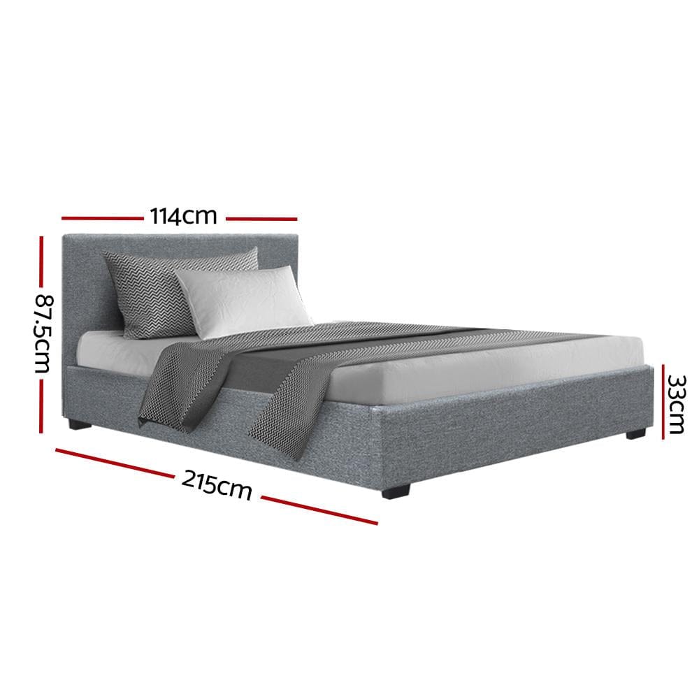 Artiss Bedframe Nino Bed Frame Fabric - Grey King Single