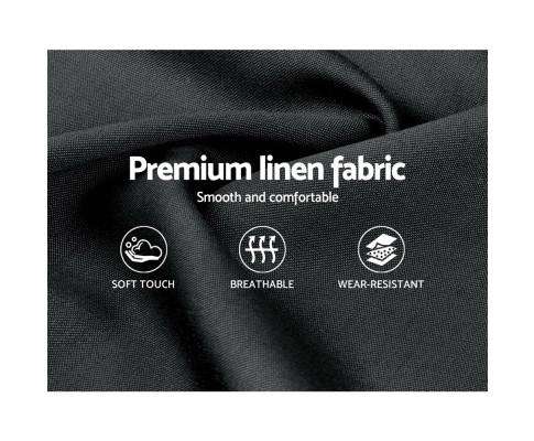 Artiss Bedframe PIER Bed Frame Base Mattress Platform Fabric Wooden - Charcoal