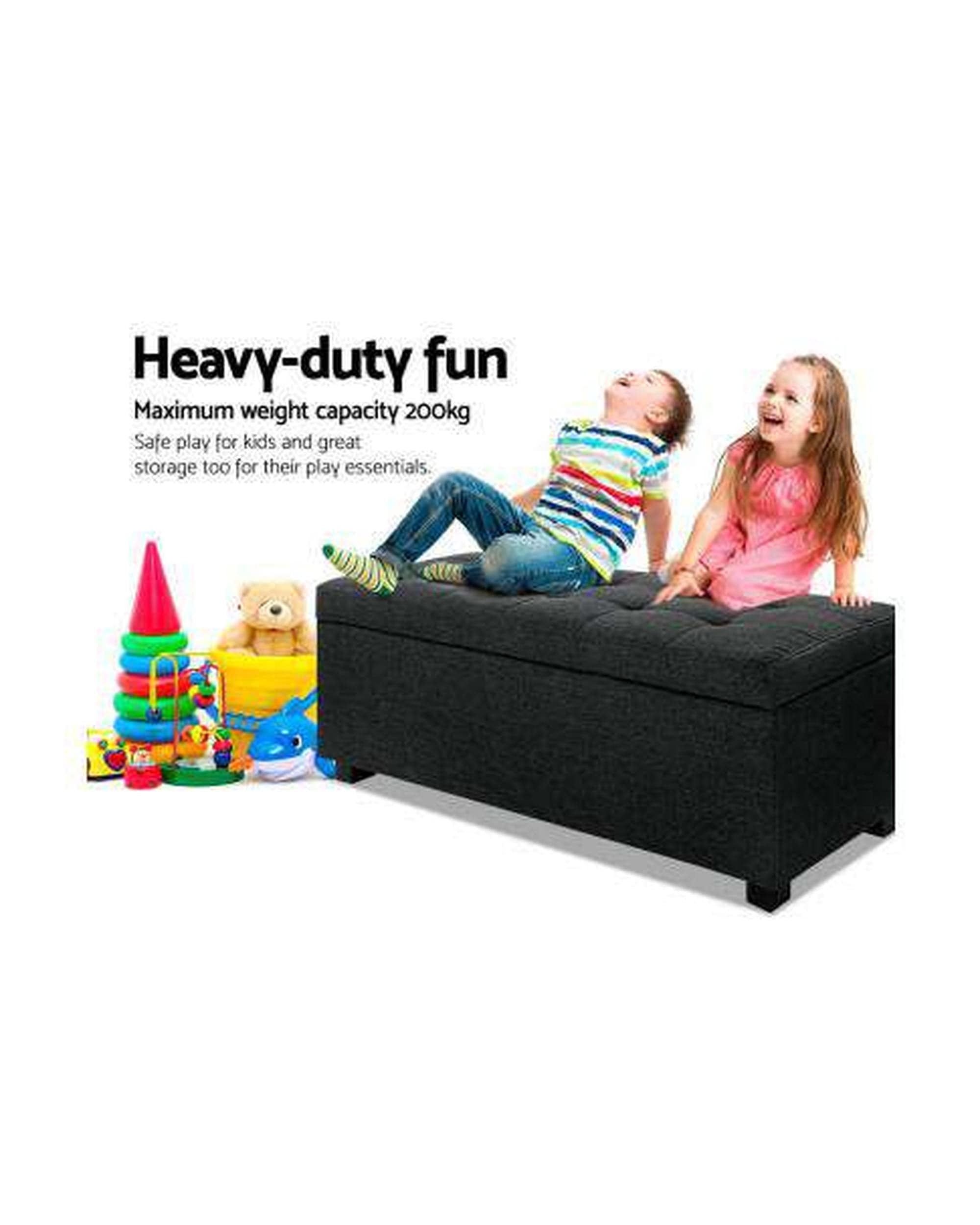 Artiss Ottoman Premium Storage Ottoman - Charcoal