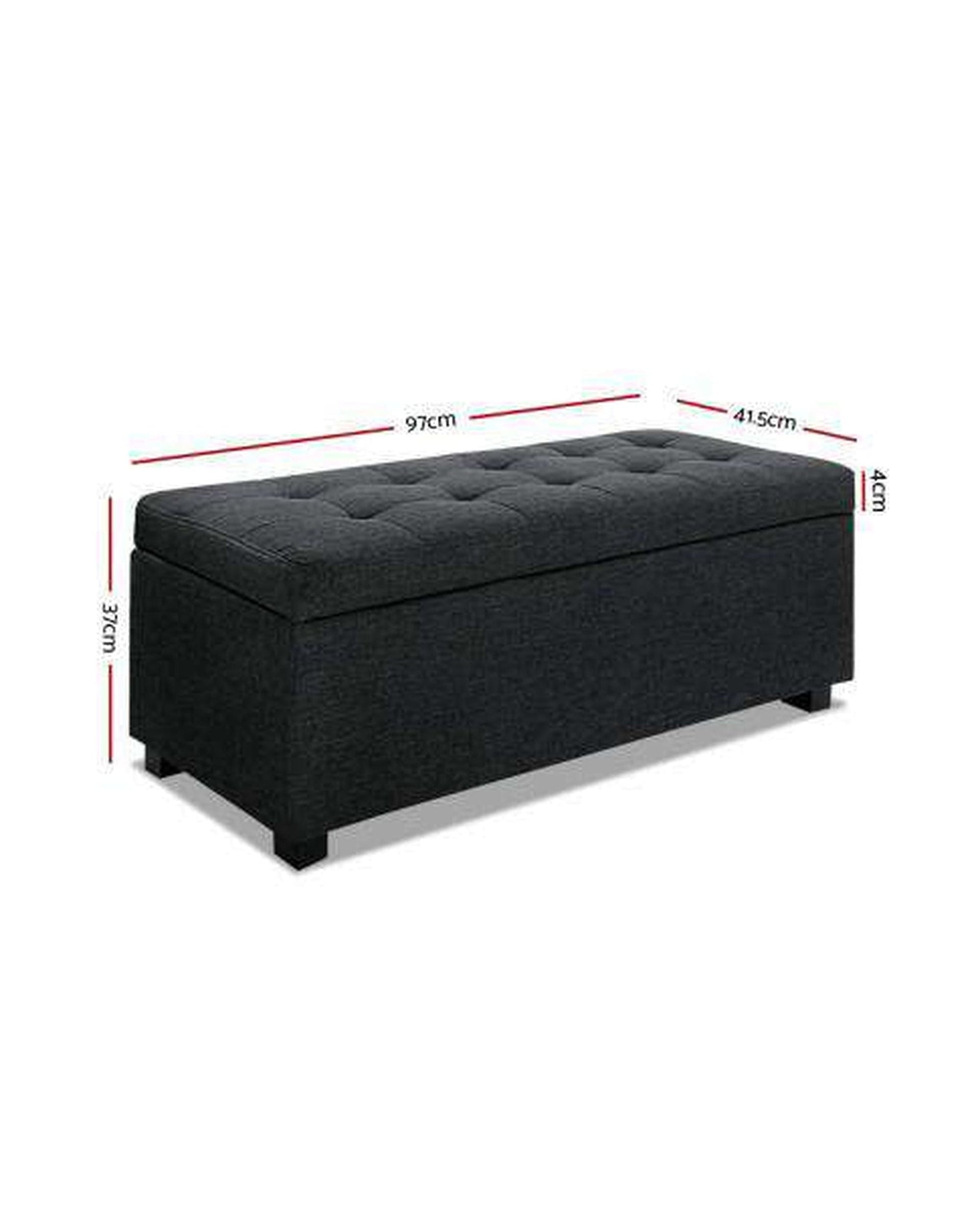 Artiss Ottoman Premium Storage Ottoman - Charcoal