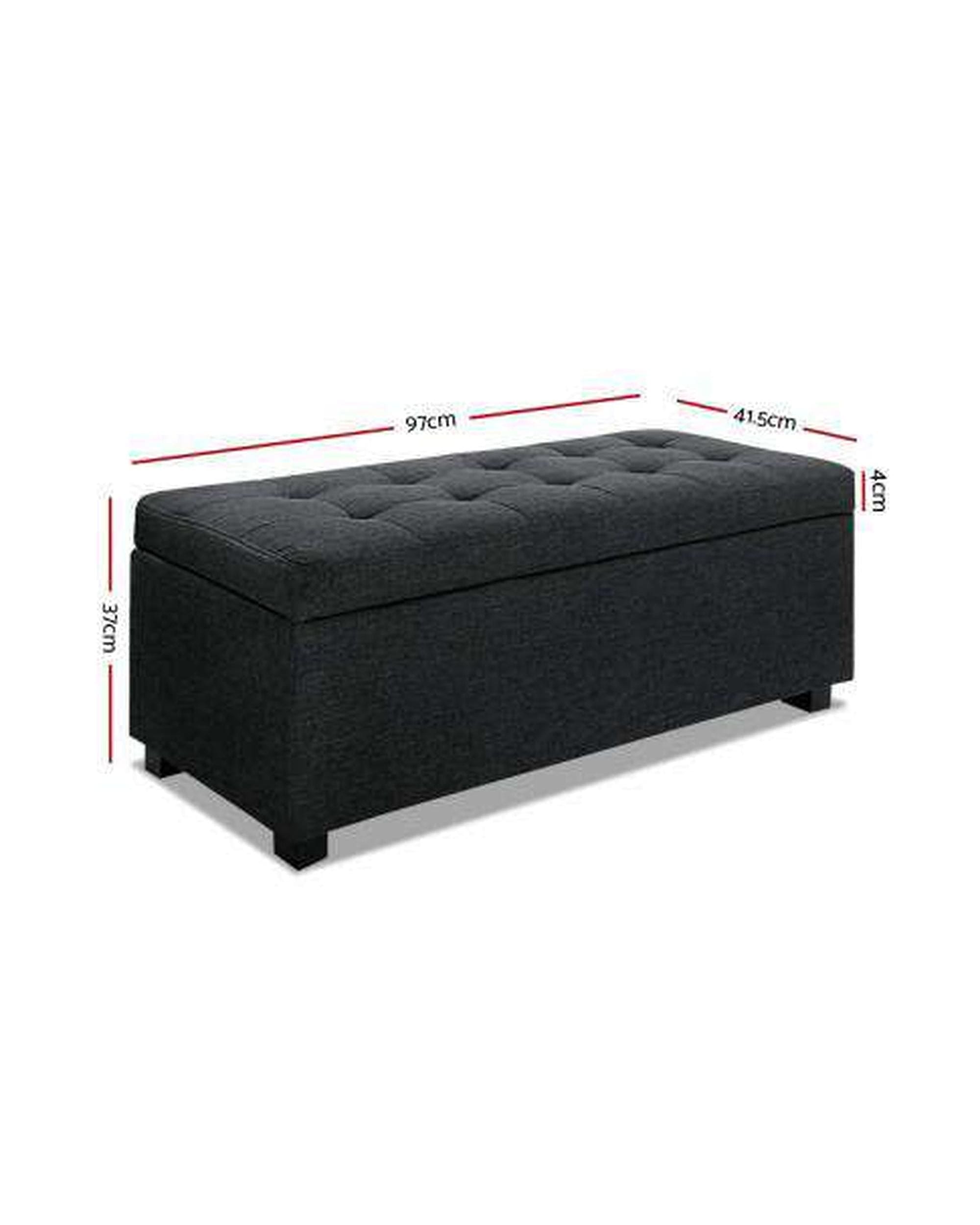 Artiss Ottoman Premium Storage Ottoman - Charcoal