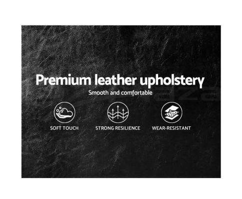 Artiss Bedframe PU Leather Bed Frame Headboard - Black