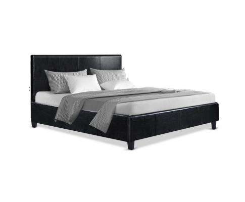 Artiss Bedframe PU Leather Bed Frame Headboard - Black