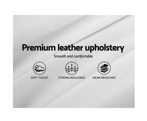 Artiss Bedframe PU Leather Bed Frame Headboard - White