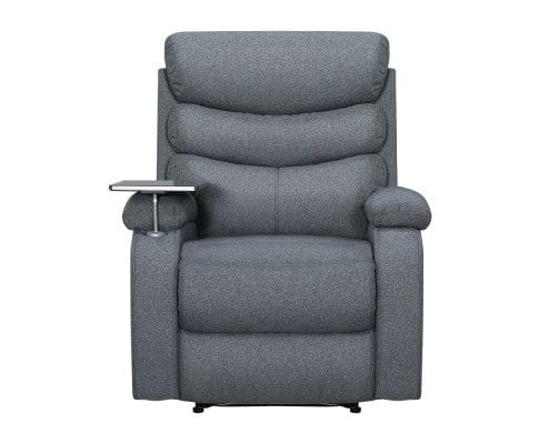 Artiss Massage Chair Recliner Chair Lounge Sofa Armchair Chairs Couch Fabric Grey Tray Table