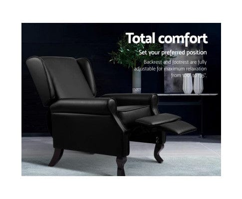 Artiss Massage Chair Recliner Chair Sofa Armchair Lounge Black Leather