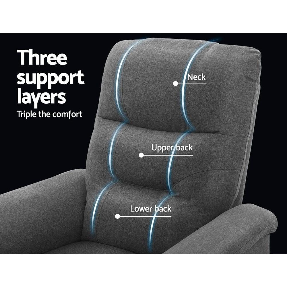 Artiss Accent Chair Recliner Lift Chair Adjustable Armchair Luxury Lounge Padded Sofa Single