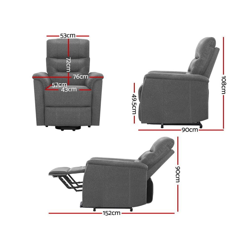 Artiss Accent Chair Recliner Lift Chair Adjustable Armchair Luxury Lounge Padded Sofa Single