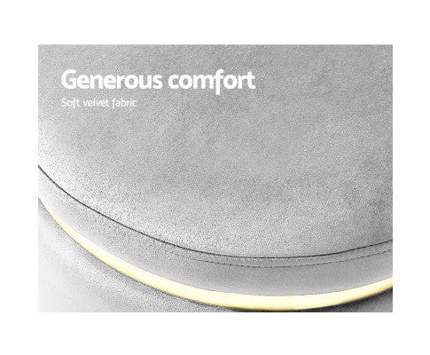 Artiss Ottoman Round Velvet Ottoman Foot Stool Foot Rest Pouffe Pouf Padded Seat Living Room