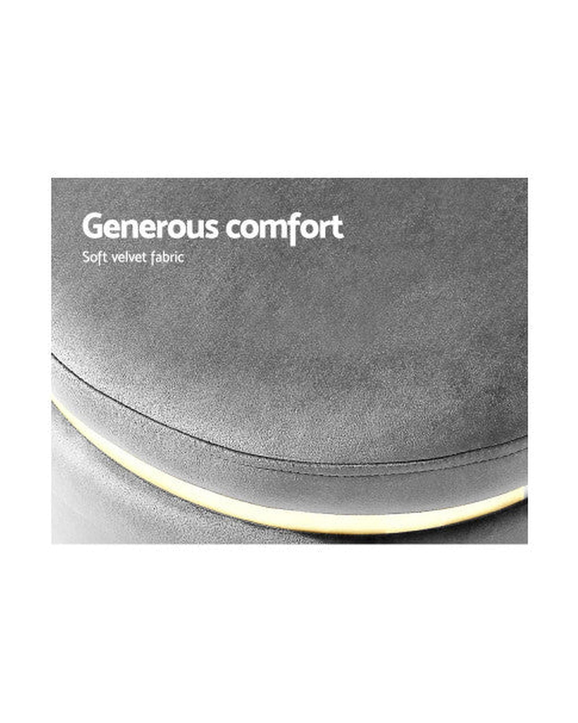 Artiss Ottoman Round Velvet Ottoman Foot Stool Foot Rest Pouffe Pouf Padded Seat Living Room - Charcoal Grey