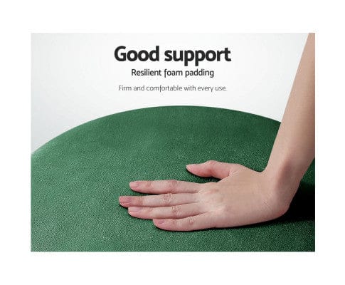 Artiss Ottoman Round Velvet Ottoman Foot Stool Foot Rest Pouffe Pouf Padded Seat Living Room - Green