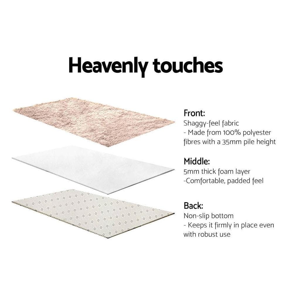 Artiss Rugs Shaggy Rug 160x230cm Beige