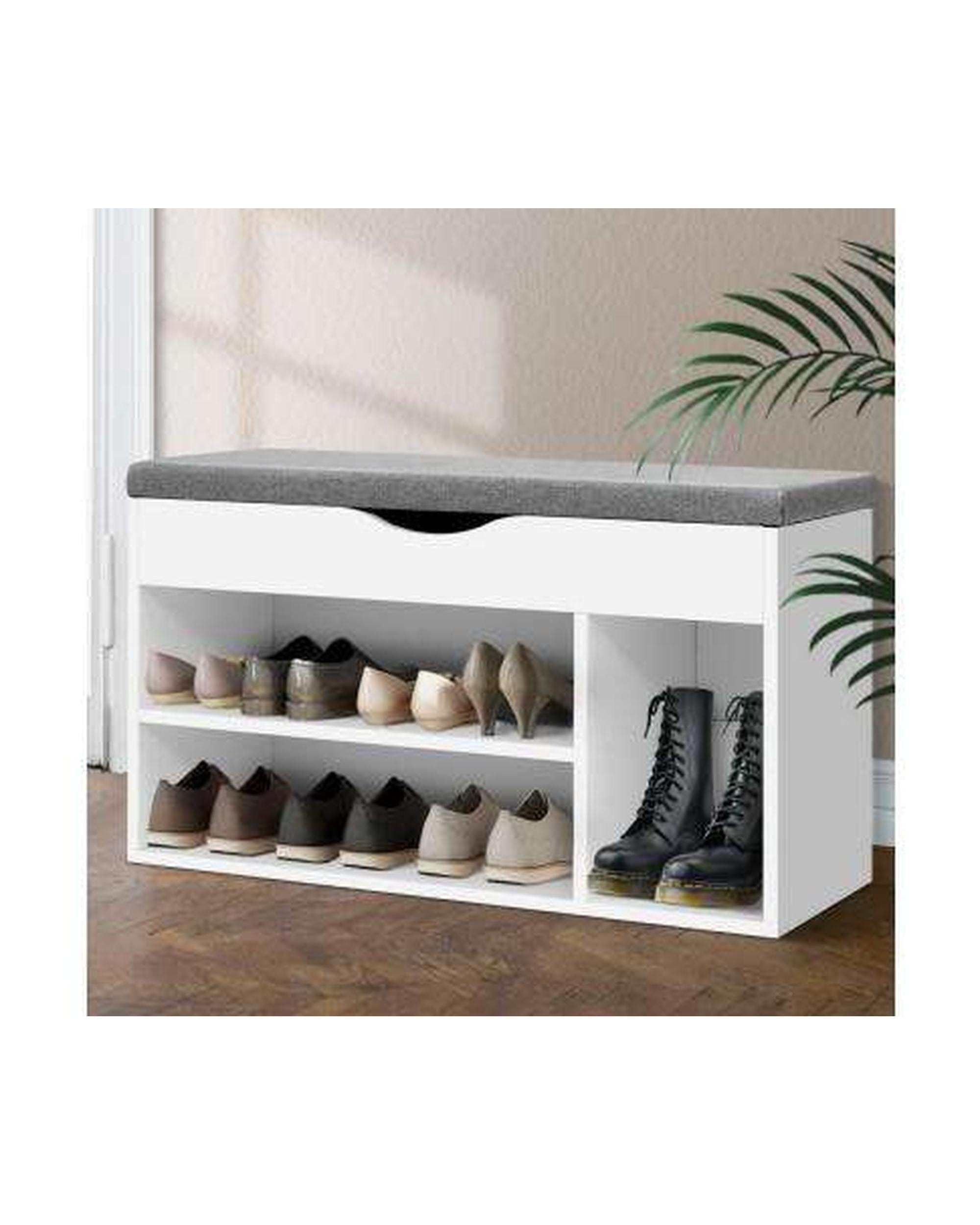 Artiss Shoe Rack Shoe Cabinet Bench Shoes Organiser Storage Rack Shelf White Cupboard Box