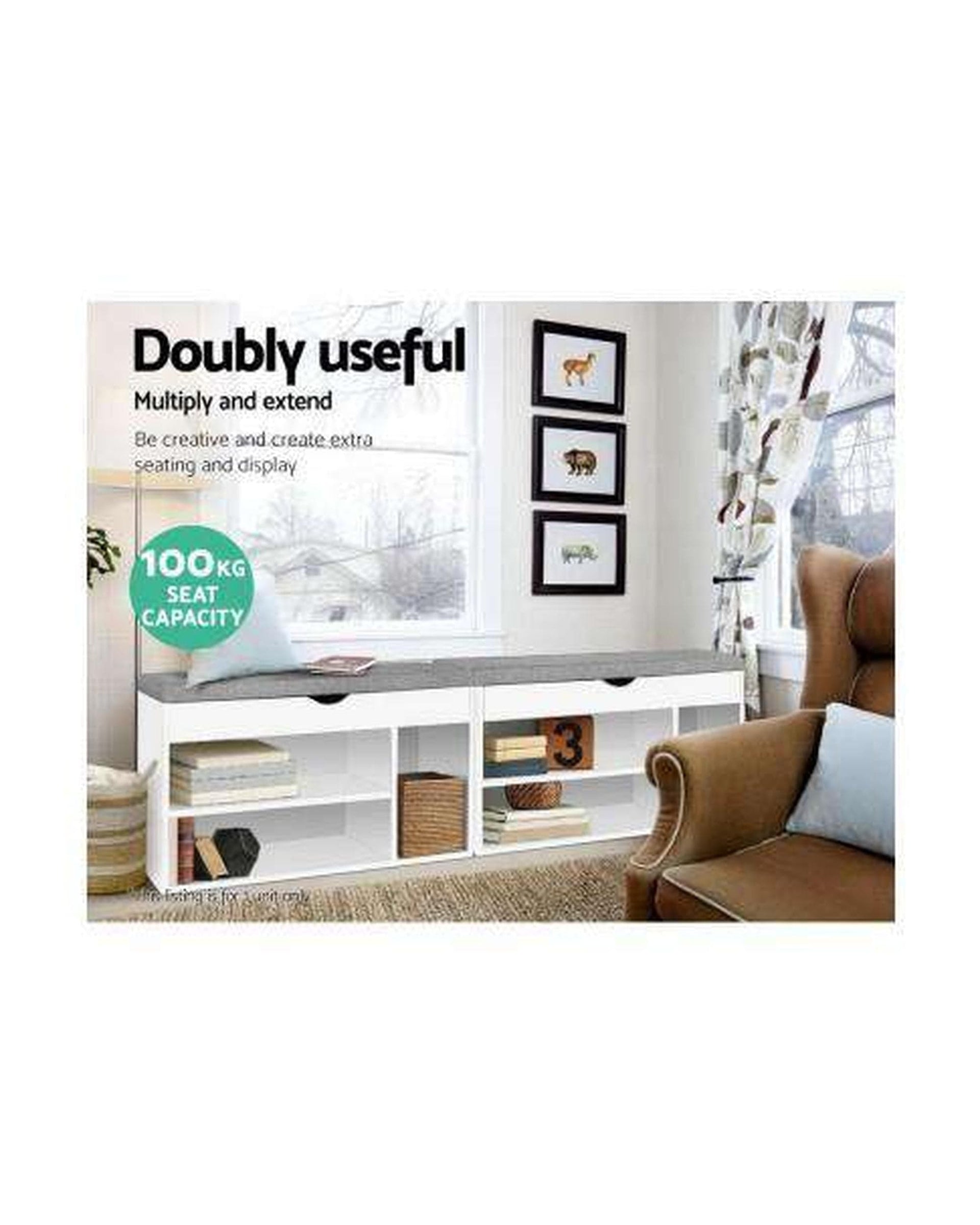 Artiss Shoe Rack Shoe Cabinet Bench Shoes Organiser Storage Rack Shelf White Cupboard Box