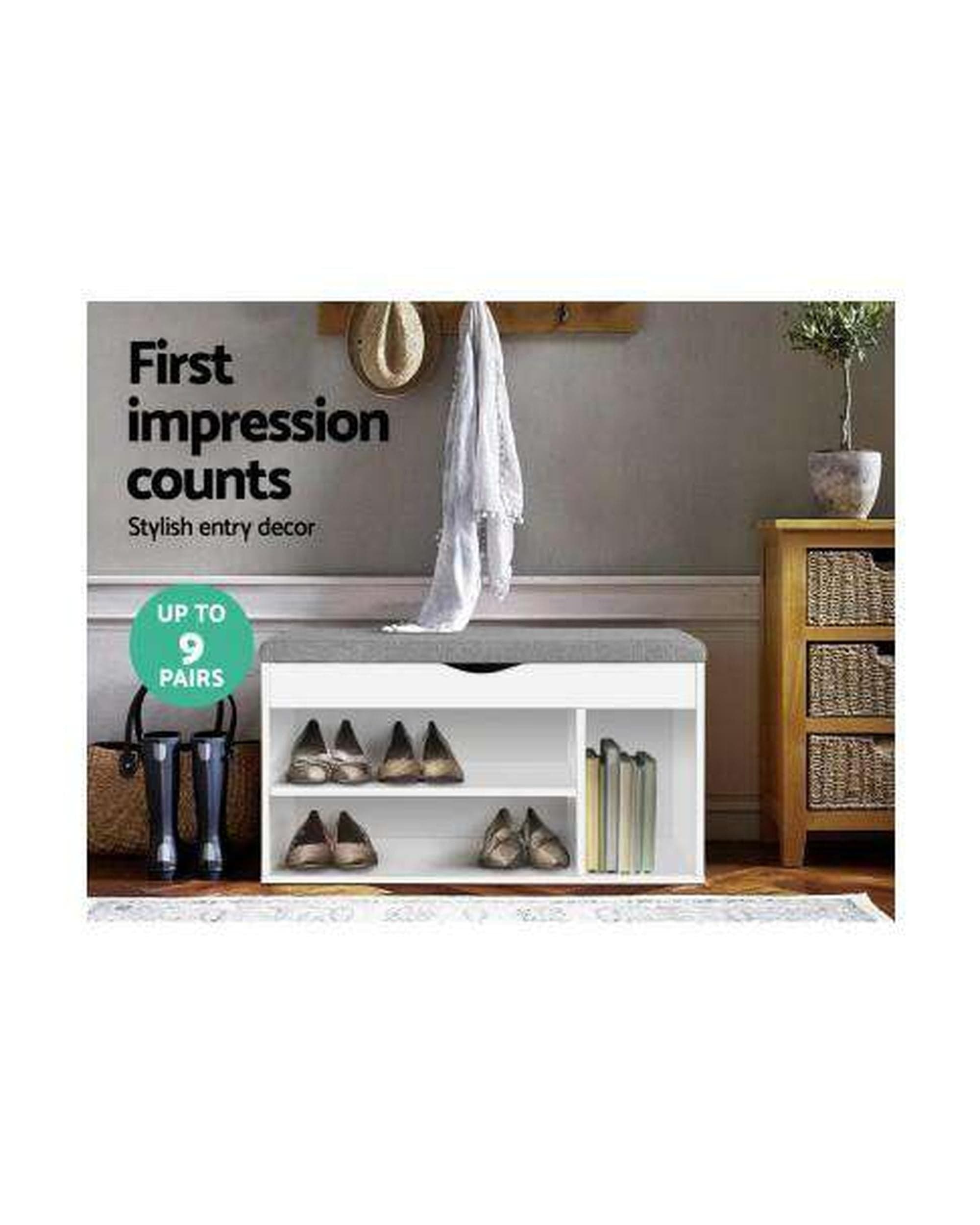 Artiss Shoe Rack Shoe Cabinet Bench Shoes Organiser Storage Rack Shelf White Cupboard Box