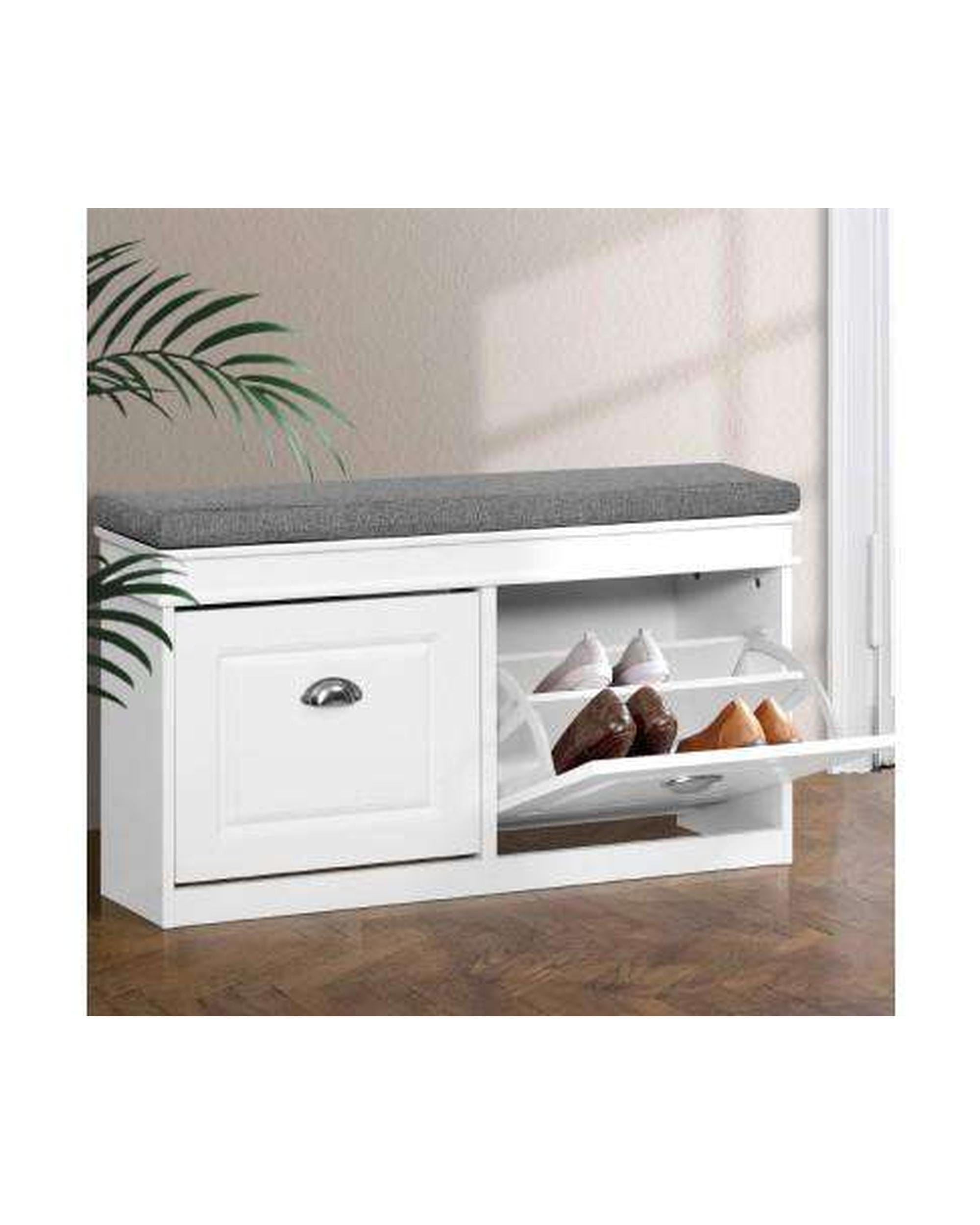 Artiss Shoe Rack Shoe Cabinet Bench Shoes Storage Rack Organiser Drawer White Shelf 12 Pairs Box