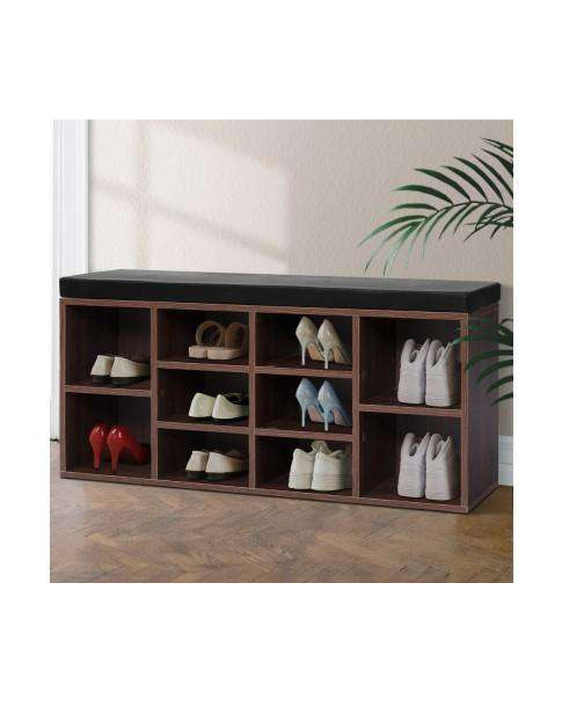 Artiss Shoe Rack Shoe Cabinet Bench Shoes Storage Rack Organiser Shelf Cupboard Box Walnut