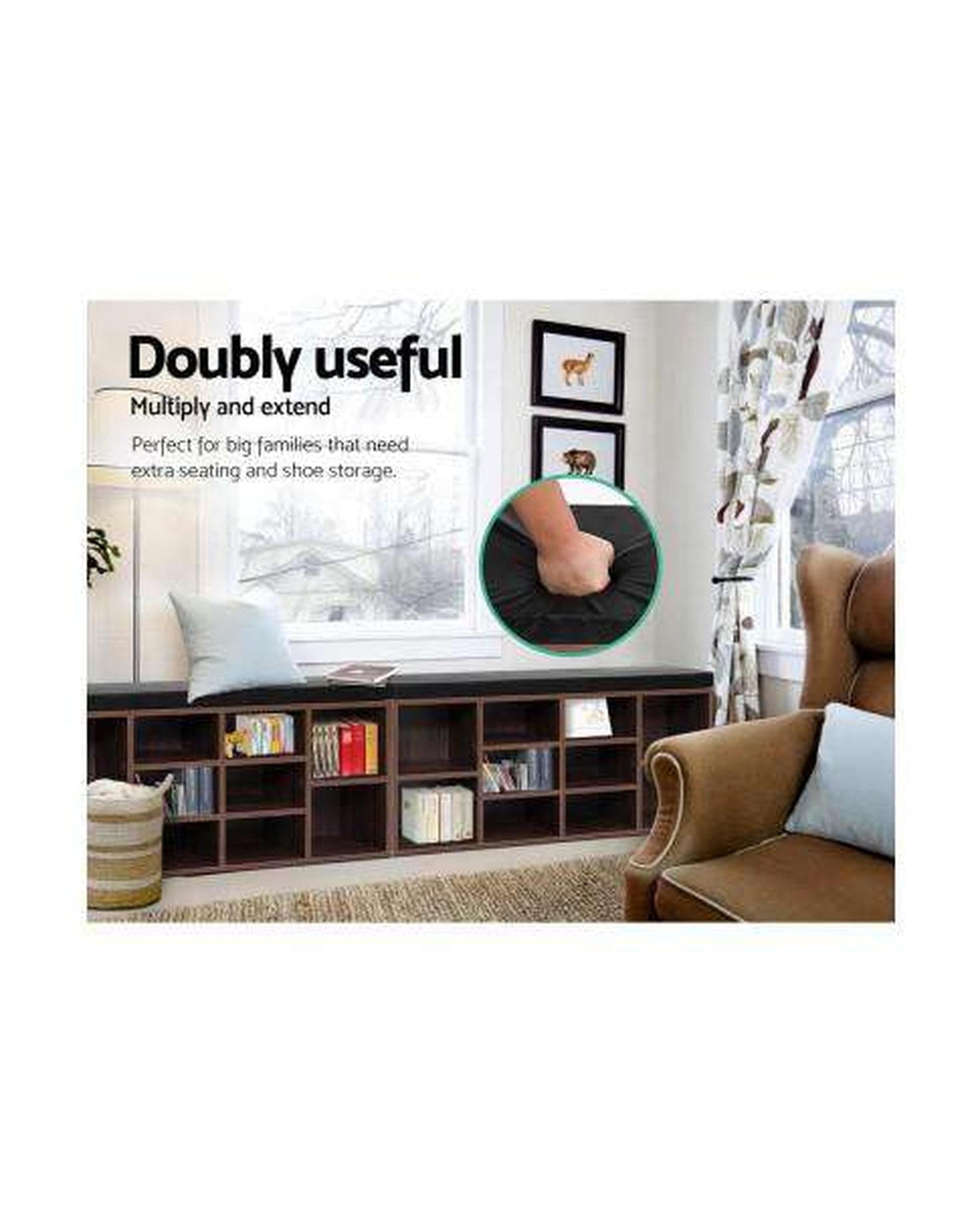 Artiss Shoe Rack Shoe Cabinet Bench Shoes Storage Rack Organiser Shelf Cupboard Box Walnut