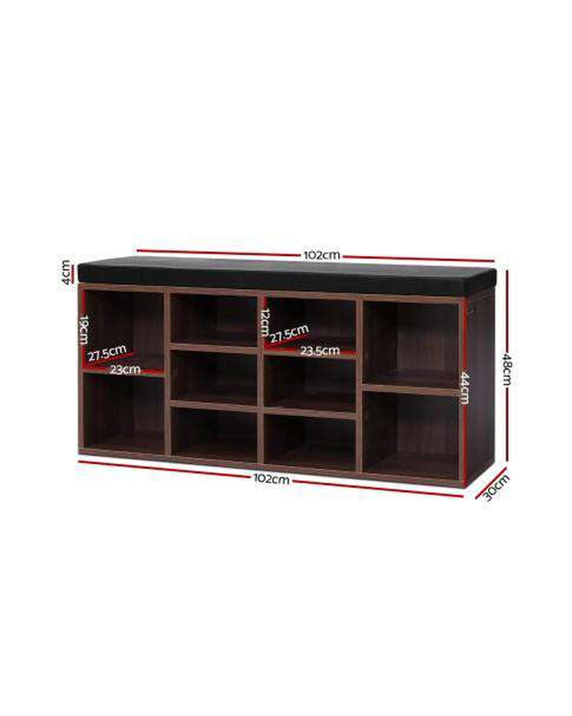 Artiss Shoe Rack Shoe Cabinet Bench Shoes Storage Rack Organiser Shelf Cupboard Box Walnut