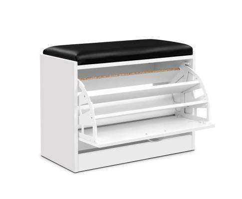 Artiss Shoe Rack Shoe Cabinet Bench Shoes Storage Rack Organiser Storage White 15 Pairs