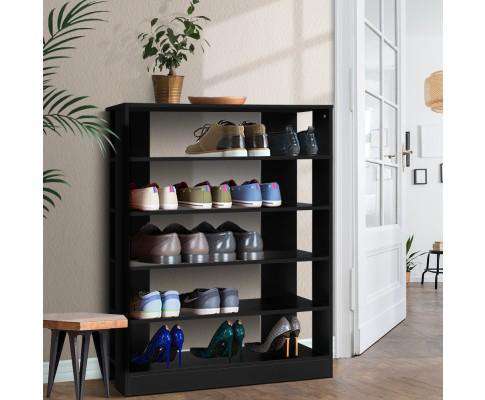 Artiss Shoe Rack Shoe Cabinet Shoes Organiser Storage Rack 30 Pairs Black Shelf Wooden