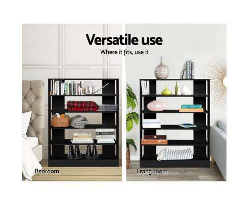 Artiss Shoe Rack Shoe Cabinet Shoes Organiser Storage Rack 30 Pairs Black Shelf Wooden
