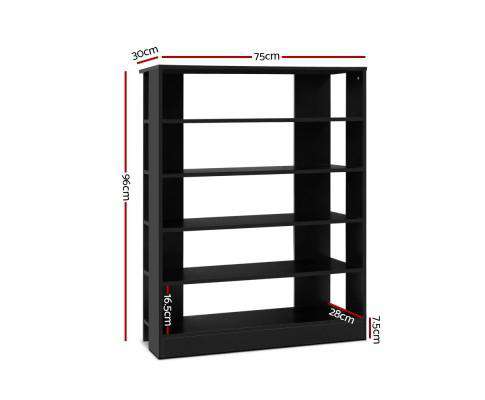 Artiss Shoe Rack Shoe Cabinet Shoes Organiser Storage Rack 30 Pairs Black Shelf Wooden