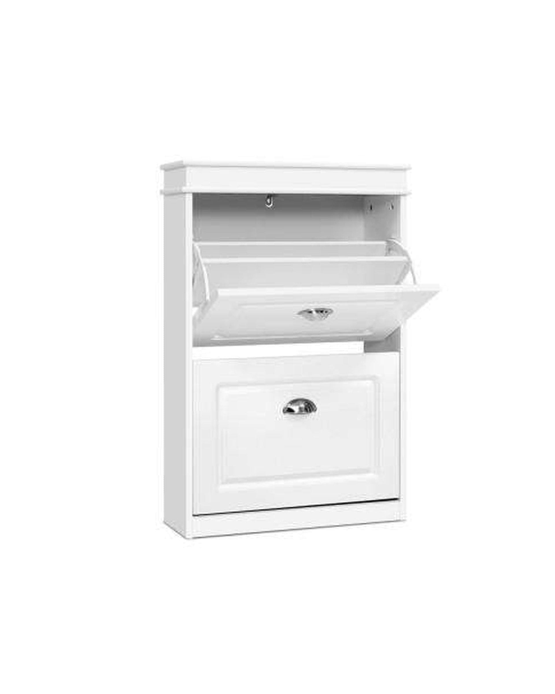 Artiss Shoe Rack Shoe Cabinet Shoes Storage Rack White Organiser Shelf Cupboard Drawer 12 Pairs