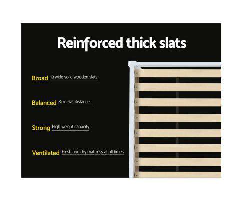 Artiss Bedframe Single Size Wooden Bed Frame - White