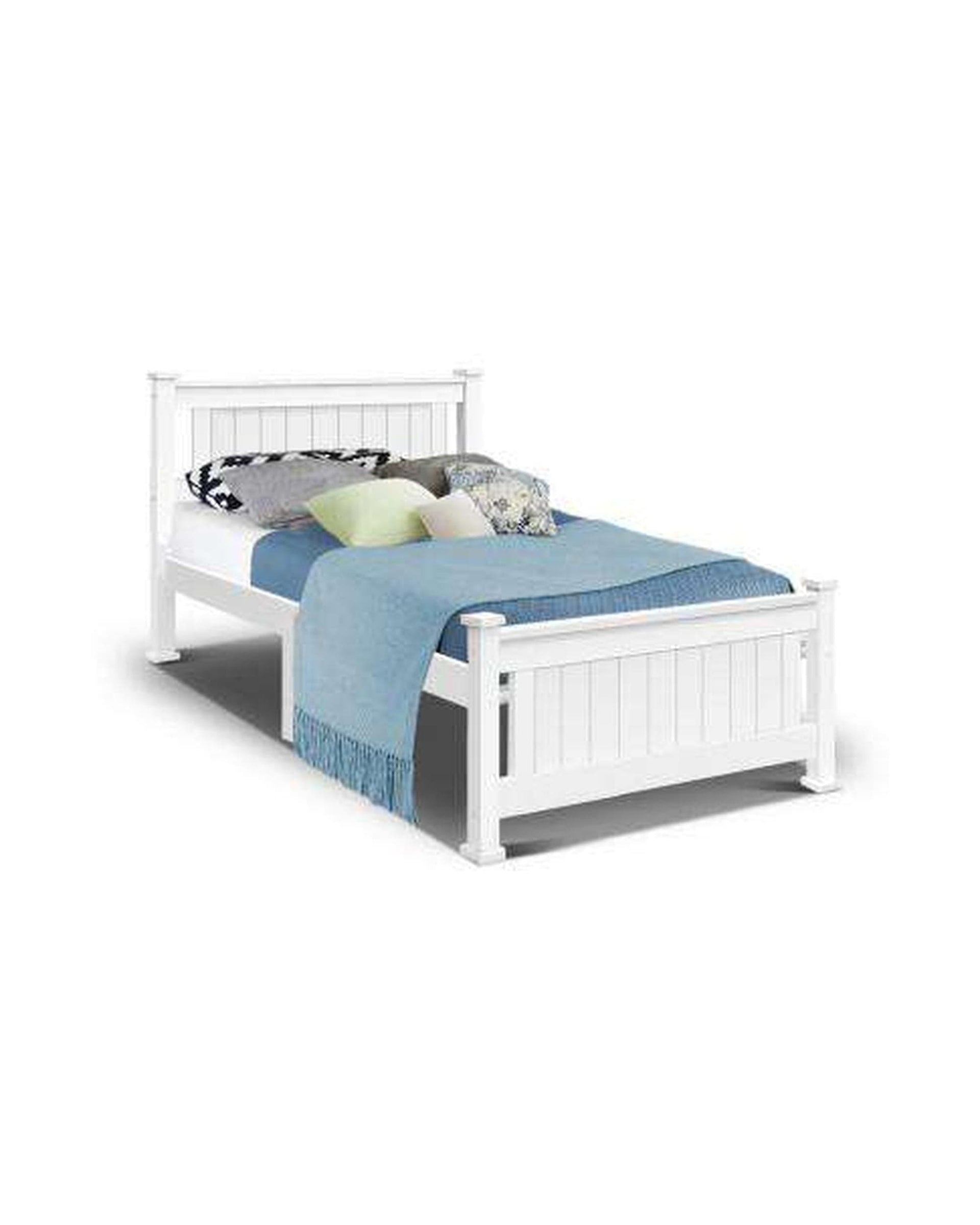 Artiss Bedframe Single Size Wooden Bed Frame - White